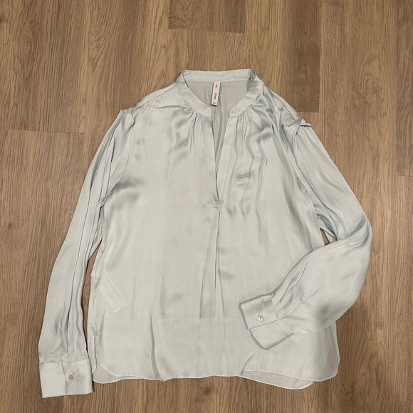 Mango light blue satin blouse - Picture 1 of 3